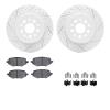 2512-59109 Geoperformance Drilled/Slotted Rotors w/5000 Advanced Brake Pads Kit & Hardware, Fits Select Acura/Honda, Position: R - image 1