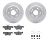 2512-59114 Geoperformance Drilled/Slotted Rotors w/5000 Advanced Brake Pads Kit & Hardware, 2018-2020 Acura/Honda, Position: Rea - image 1