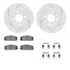 2512-59120 Geoperformance Drilled/Slotted Rotors w/5000 Advanced Brake Pads Kit & Hardware, 1986-1989 Acura/Honda, Position: Fro - image 1