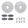 2512-59246 Geoperformance Drilled/Slotted Rotors w/5000 Advanced Brake Pads Kit & Hardware, 2002-2007 Acura/Honda, Position: Fro - image 1