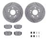 2512-63004 Geoperformance Drilled/Slotted Rotors w/5000 Advanced Brake Pads Kit & Hardware, 1987-1987 Mercedes-Benz, Position: F - image 1