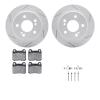 2512-63007 Geoperformance Drilled/Slotted Rotors w/5000 Advanced Brake Pads Kit & Hardware, 1984-1995 Mercedes-Benz, Position: R - image 1