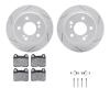 2512-63008 Geoperformance Drilled/Slotted Rotors w/5000 Advanced Brake Pads Kit & Hardware, 1984-1989 Mercedes-Benz, Position: R - image 1