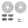 2512-63010 Geoperformance Drilled/Slotted Rotors w/5000 Advanced Brake Pads Kit & Hardware, 1984-1995 Mercedes-Benz, Position: F - image 1