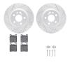 2512-63011 Geoperformance Drilled/Slotted Rotors w/5000 Advanced Brake Pads Kit & Hardware, 1992-1999 Mercedes-Benz, Position: R - image 1