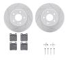 2512-63012 Geoperformance Drilled/Slotted Rotors w/5000 Advanced Brake Pads Kit & Hardware, 1994-2000 Mercedes-Benz, Position: R - image 1