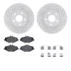 2512-63018 Geoperformance Drilled/Slotted Rotors w/5000 Advanced Brake Pads Kit & Hardware, 2003-2009 Mercedes-Benz, Position: F - image 1