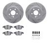 2512-63028 Geoperformance Drilled/Slotted Rotors w/5000 Advanced Brake Pads Kit & Hardware, 2010-2015 Mercedes-Benz, Position: R - image 1