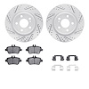 2512-63050 Geoperformance Drilled/Slotted Rotors w/5000 Advanced Brake Pads Kit & Hardware, 2014-2019 Mercedes-Benz, Position: R - image 1
