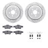 2512-63107 Geoperformance Drilled/Slotted Rotors w/5000 Advanced Brake Pads Kit & Hardware, 2006-2012 Mercedes-Benz, Position: R - image 1
