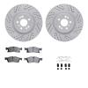 2512-63148 Geoperformance Drilled/Slotted Rotors w/5000 Advanced Brake Pads Kit & Hardware, 2017-2019 Mercedes-Benz, Position: F - image 1