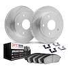2512-63193 Geoperformance Slotted Brake Rotors w/5000 Advanced Brake Pads Kit & Hardware, 2010-2017 Mercedes-Benz, Position: Rea