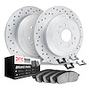 2512-63300 Geoperformance Drilled Brake Rotors w/5000 Advanced Brake Pads Kit & Hardware, Fits Select Multiple Makes/Models, Pos