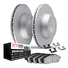 2512-63321 Geoperformance Drilled Brake Rotors w/5000 Advanced Brake Pads Kit & Hardware, Fits Select Mercedes-Benz, Position: R