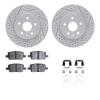 2512-65021 Geoperformance Drilled/Slotted Rotors w/5000 Advanced Brake Pads Kit & Hardware, Fits Select GM, Position: Rear - image 1