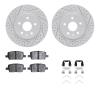 2512-65022 Geoperformance Drilled/Slotted Rotors w/5000 Advanced Brake Pads Kit & Hardware, Fits Select GM, Position: Rear - image 1