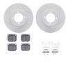 2512-67000 Geoperformance Drilled/Slotted Rotors w/5000 Advanced Brake Pads Kit & Hardware, 1970-1973 Infiniti/Nissan, Position: - image 1
