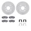 2512-67002 Geoperformance Drilled/Slotted Rotors w/5000 Advanced Brake Pads Kit & Hardware, 1997-2006 Infiniti/Nissan, Position: - image 1