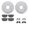 2512-67003 Geoperformance Drilled/Slotted Rotors w/5000 Advanced Brake Pads Kit & Hardware, 1989-1998 Infiniti/Nissan, Position: - image 1