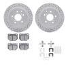 2512-67005 Geoperformance Drilled/Slotted Rotors w/5000 Advanced Brake Pads Kit & Hardware, 1989-1996 Infiniti/Nissan, Position: - image 1