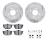 2512-67006 Geoperformance Drilled/Slotted Rotors w/5000 Advanced Brake Pads Kit & Hardware, 1990-1992 Infiniti/Nissan, Position: - image 1