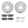 2512-67007 Geoperformance Drilled/Slotted Rotors w/5000 Advanced Brake Pads Kit & Hardware, 1991-2001 Infiniti/Nissan, Position: - image 1