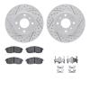 2512-67009 Geoperformance Drilled/Slotted Rotors w/5000 Advanced Brake Pads Kit & Hardware, 1993-2006 Infiniti/Nissan, Position: - image 1