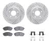 2512-67015 Geoperformance Drilled/Slotted Rotors w/5000 Advanced Brake Pads Kit & Hardware, 2002-2006 Infiniti/Nissan, Position: - image 1