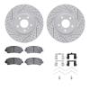 2512-67017 Geoperformance Drilled/Slotted Rotors w/5000 Advanced Brake Pads Kit & Hardware, 2009-2021 Infiniti/Nissan, Position: - image 1