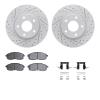 2512-67031 Geoperformance Drilled/Slotted Rotors w/5000 Advanced Brake Pads Kit & Hardware, 2013-2019 Infiniti/Nissan, Position: - image 1