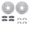 2512-67033 Geoperformance Drilled/Slotted Rotors w/5000 Advanced Brake Pads Kit & Hardware, Fits Select Infiniti/Nissan, Positio - image 1