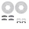 2512-67038 Geoperformance Drilled/Slotted Rotors w/5000 Advanced Brake Pads Kit & Hardware, 1998-2015 Infiniti/Nissan, Position: - image 1