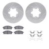 2512-67078 Geoperformance Drilled/Slotted Rotors w/5000 Advanced Brake Pads Kit & Hardware, 1998-2004 Infiniti/Nissan, Position: - image 1