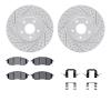 2512-67091 Geoperformance Drilled/Slotted Rotors w/5000 Advanced Brake Pads Kit & Hardware, 2005-2013 Infiniti/Nissan, Position: - image 1