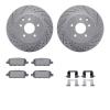 2512-67100 Geoperformance Drilled/Slotted Rotors w/5000 Advanced Brake Pads Kit & Hardware, 2005-2021 Infiniti/Nissan, Position: - image 1