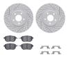 2512-67105 Geoperformance Drilled/Slotted Rotors w/5000 Advanced Brake Pads Kit & Hardware, 2003-2011 Infiniti/Nissan, Position: - image 1