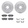 2512-67111 Geoperformance Drilled/Slotted Rotors w/5000 Advanced Brake Pads Kit & Hardware, 2005-2012 Infiniti/Nissan, Position: - image 1