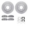 2512-67119 Geoperformance Drilled/Slotted Rotors w/5000 Advanced Brake Pads Kit & Hardware, Fits Select Infiniti/Nissan, Positio - image 1