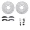 2512-67121 Geoperformance Drilled/Slotted Rotors w/5000 Advanced Brake Pads Kit & Hardware, Fits Select Infiniti/Nissan, Positio - image 1