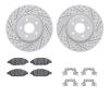 2512-67125 Geoperformance Drilled/Slotted Rotors w/5000 Advanced Brake Pads Kit & Hardware, Fits Select Infiniti/Nissan, Positio - image 1