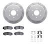 2512-67131 Geoperformance Drilled/Slotted Rotors w/5000 Advanced Brake Pads Kit & Hardware, Fits Select Infiniti/Nissan, Positio - image 1