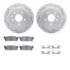 2512-68000 Geoperformance Drilled/Slotted Rotors w/5000 Advanced Brake Pads Kit & Hardware, 2002-2006 Infiniti/Nissan, Position: - image 1