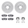 2512-68001 Geoperformance Drilled/Slotted Rotors w/5000 Advanced Brake Pads Kit & Hardware, 2003-2005 Infiniti/Nissan, Position: - image 1