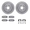 2512-68005 Geoperformance Drilled/Slotted Rotors w/5000 Advanced Brake Pads Kit & Hardware, 2007-2015 Infiniti/Nissan, Position: - image 1