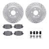2512-68009 Geoperformance Drilled/Slotted Rotors w/5000 Advanced Brake Pads Kit & Hardware, Fits Select Infiniti/Nissan, Positio - image 1