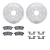 2512-68019 Geoperformance Drilled/Slotted Rotors w/5000 Advanced Brake Pads Kit & Hardware, Fits Select Infiniti/Nissan, Positio - image 1