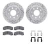2512-72006 Geoperformance Drilled/Slotted Rotors w/5000 Advanced Brake Pads Kit & Hardware, 1998-1998 Mitsubishi, Position: Fron - image 1