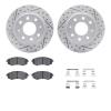 2512-72008 Geoperformance Drilled/Slotted Rotors w/5000 Advanced Brake Pads Kit & Hardware, 2005-2006 Kia/Hyundai/Genesis, Posit - image 1