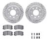 2512-72011 Geoperformance Drilled/Slotted Rotors w/5000 Advanced Brake Pads Kit & Hardware, 2002-2007 Mitsubishi, Position: Fron - image 1