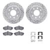 2512-72012 Geoperformance Drilled/Slotted Rotors w/5000 Advanced Brake Pads Kit & Hardware, 2002-2005 Kia/Hyundai/Genesis, Posit - image 1